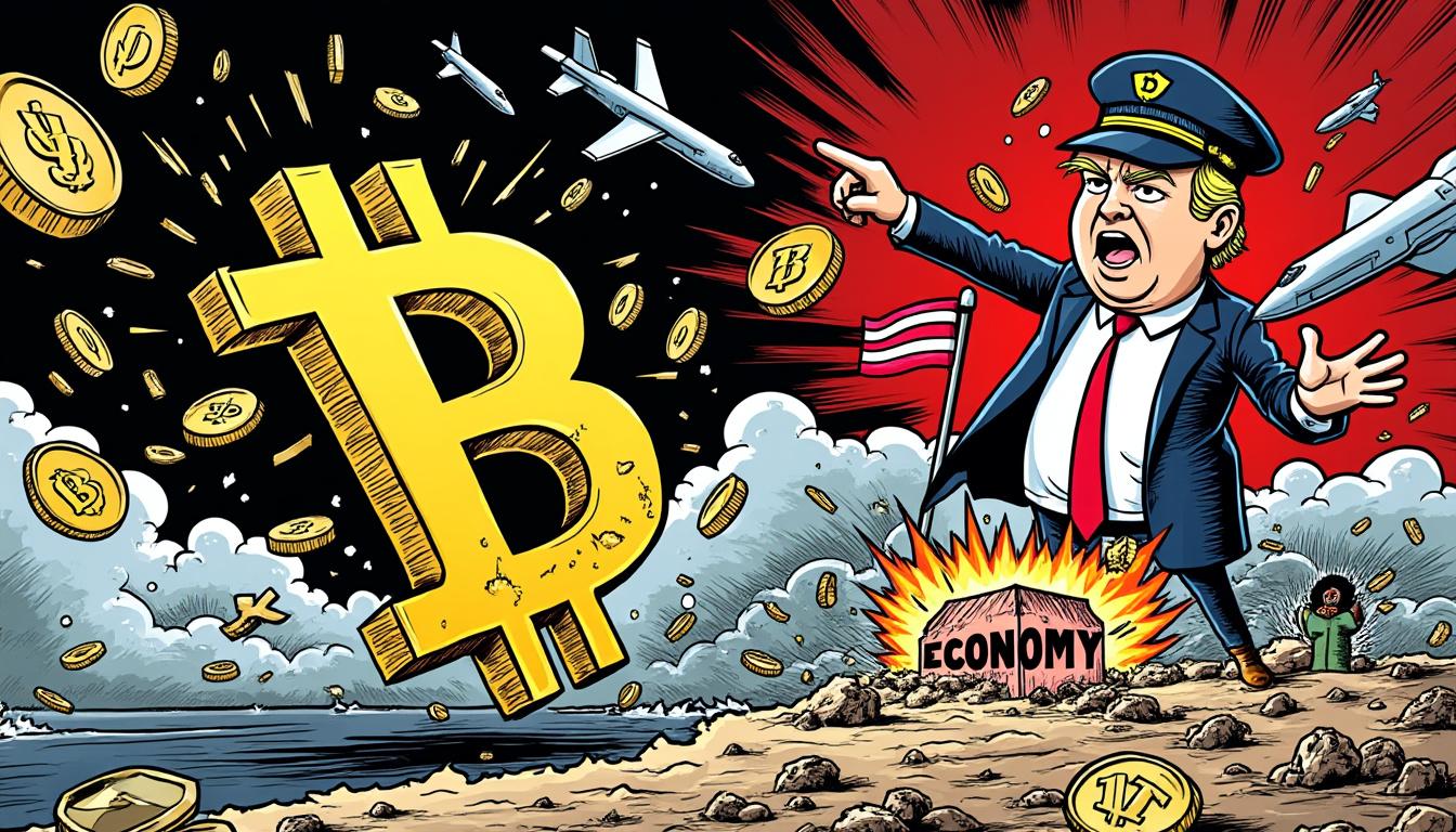 bitcoin chute à 66 500 $ alors que les tensions internationales s'intensifient, avec la menace d'une riposte « extrêmement forte » de trump contre l'iran.